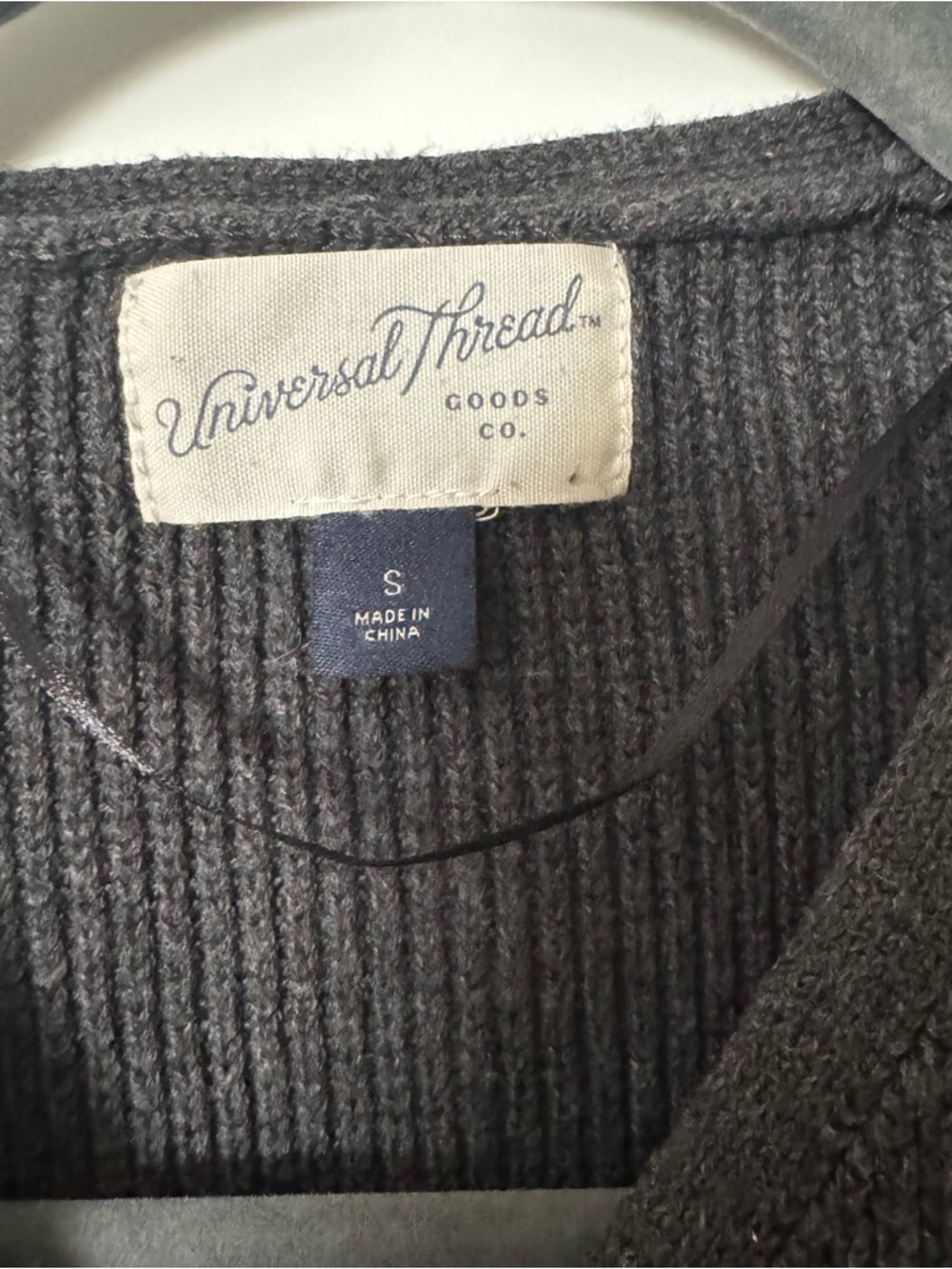 Universal Thread Black Ribbed Button-Front Sweater Vest - Picture 2 of 2